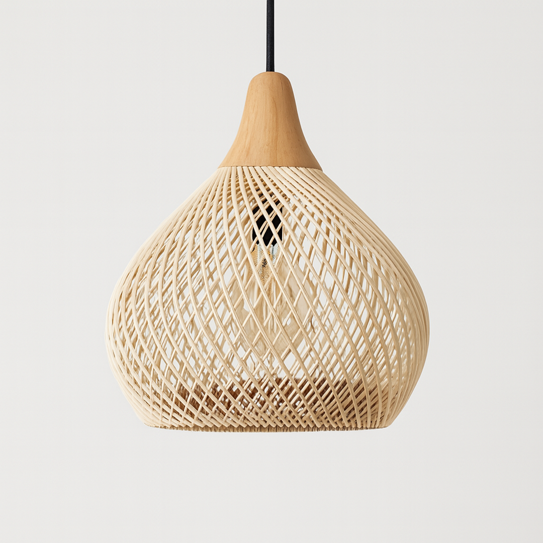 Rattan Pendellampe I Skandinavisk Boho StilRattan Pendellampe I Skandinavisk Boho Stil
