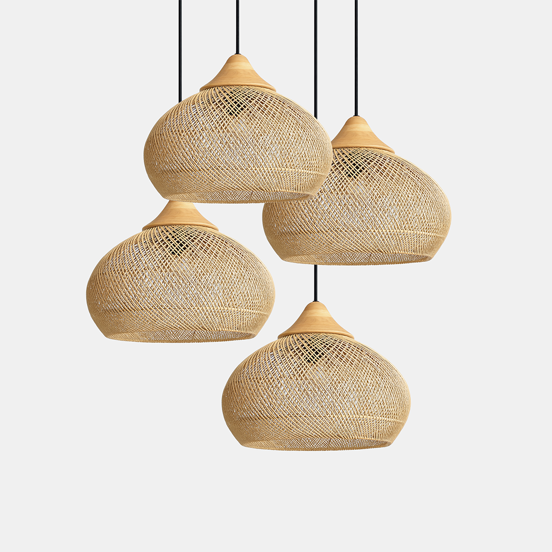 Rattan Pendellampe I Skandinavisk Boho StilRattan Pendellampe I Skandinavisk Boho Stil