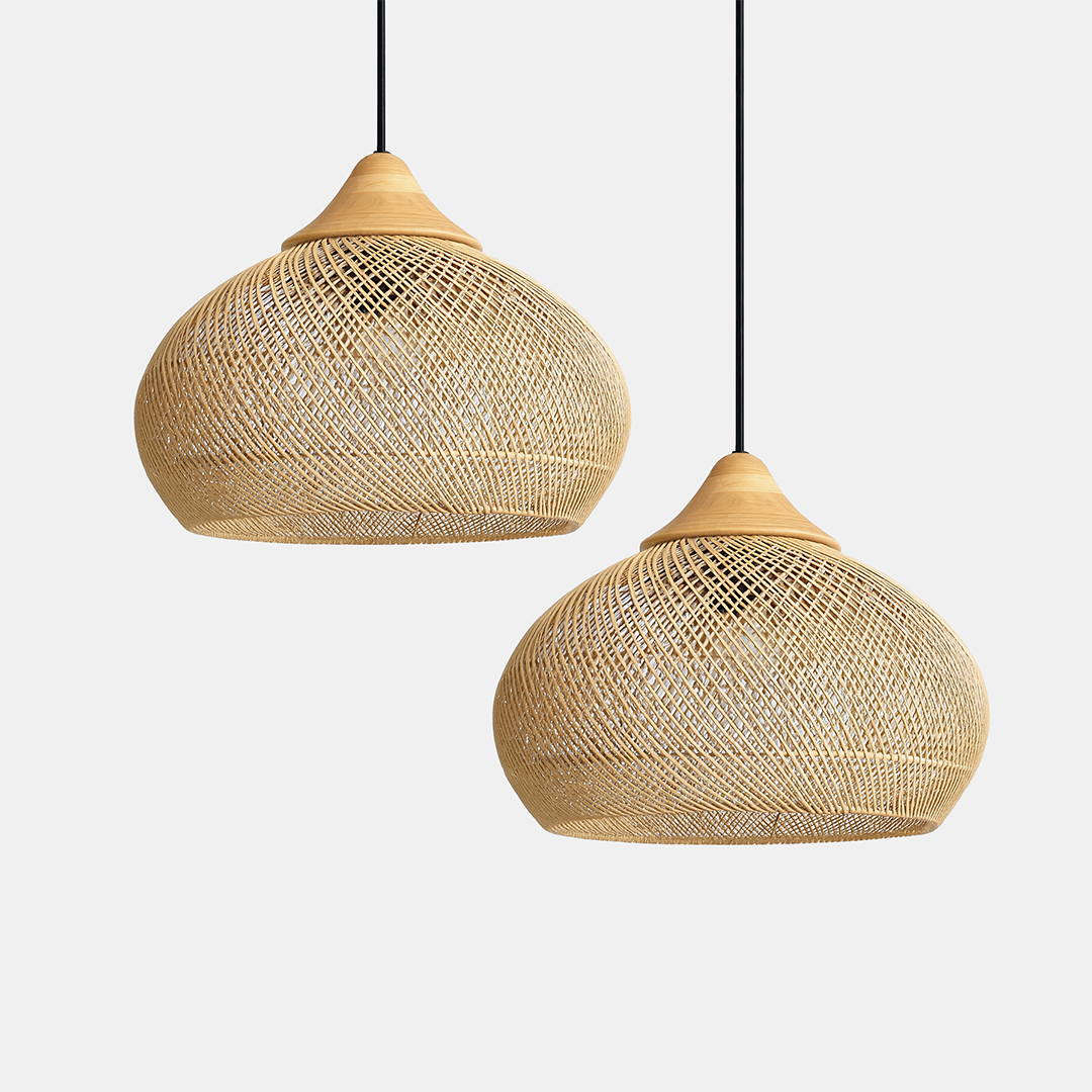 Rattan Pendellampe I Skandinavisk Boho StilRattan Pendellampe I Skandinavisk Boho Stil