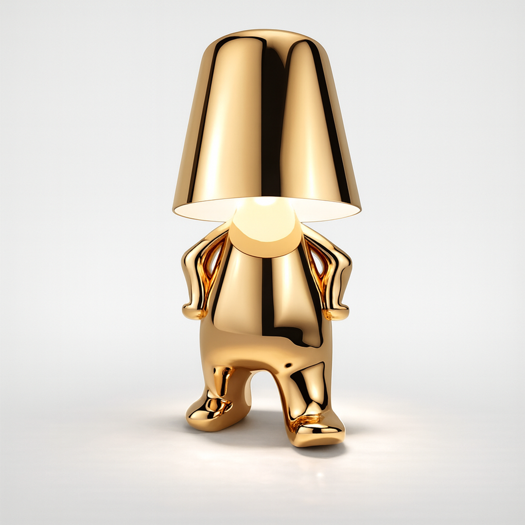 Metallisk LED bordlampe – varmt dæmpbart lys med skulpturelt design