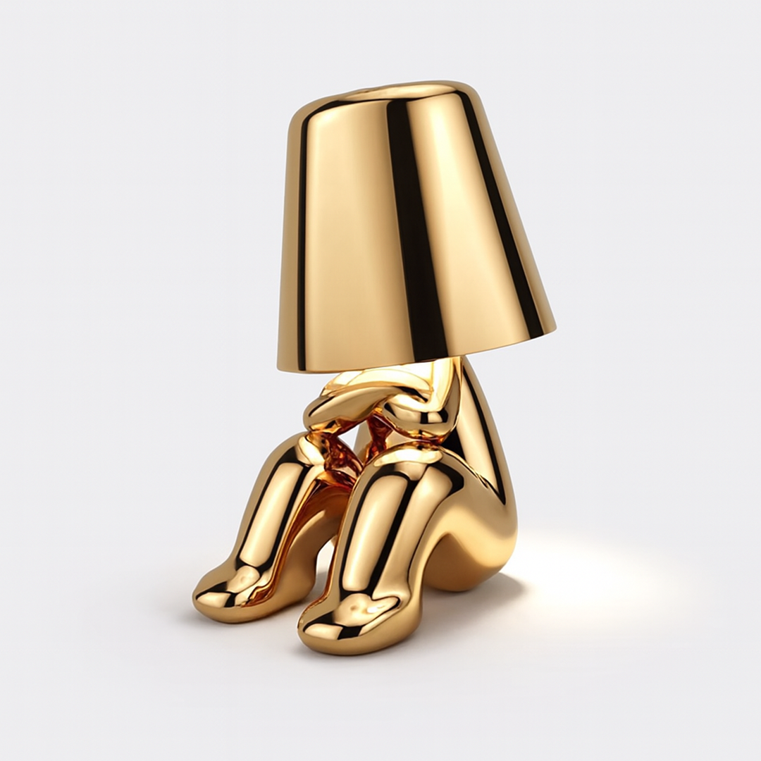 Metallisk LED bordlampe – varmt dæmpbart lys med skulpturelt design