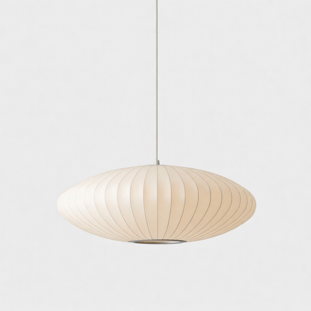 Stofpendel – rundt moderne design med diffust lys