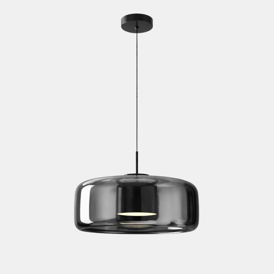 Moderne pendellampe med glaskuppel