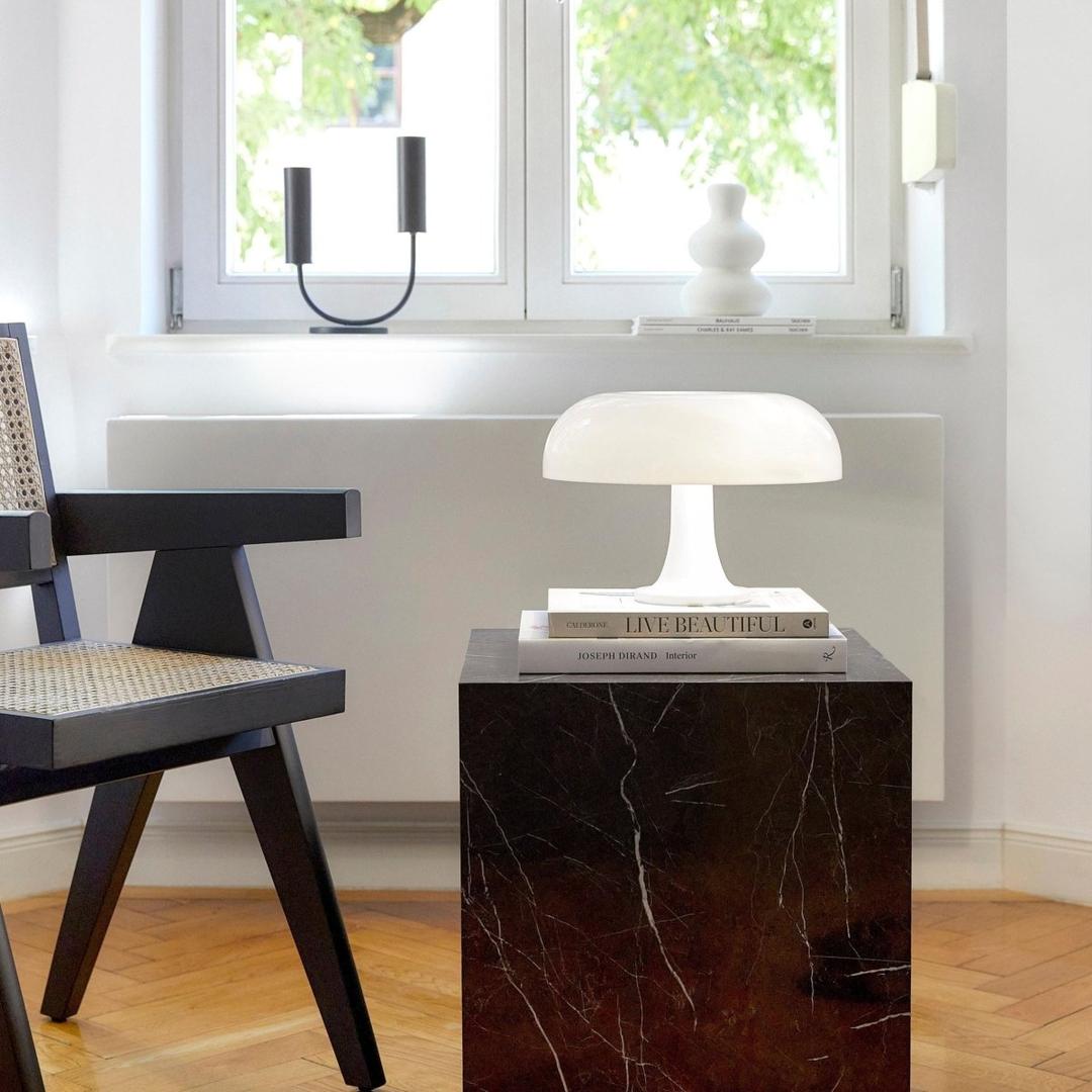 Retro svampe bordlampe i PVC – varm stemningsbelysning