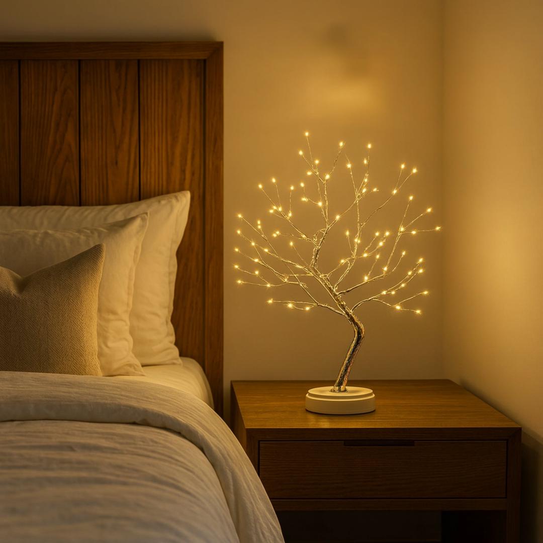 Træformet LED Bordlampe Til Hyggelig Indendørsbelysning