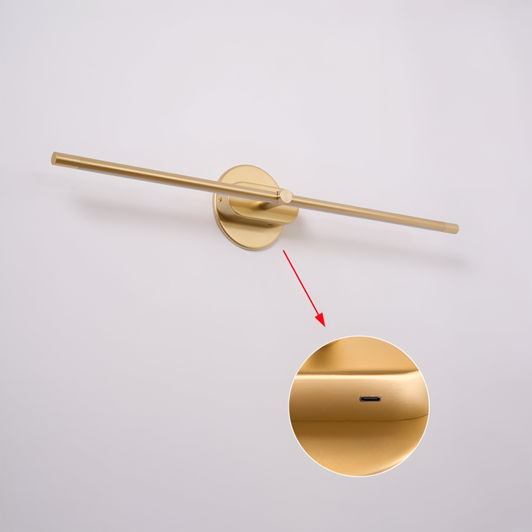 Slank LED væglampe – minimalistisk metaldesign i guld eller sort