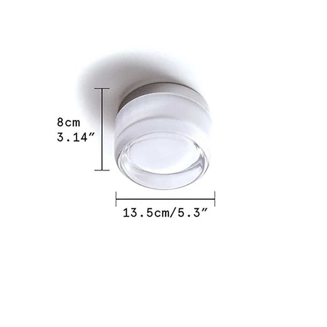 LED væglampe i akryl og aluminium – varmt rundt minimalistisk lys