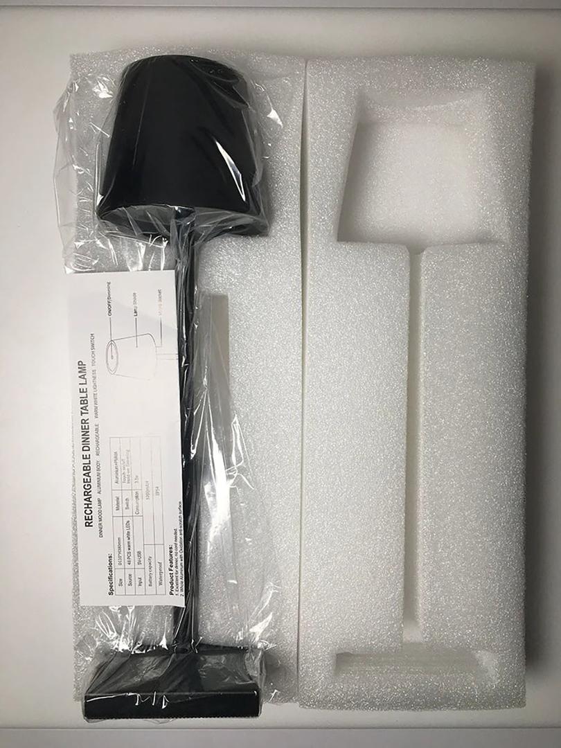 Metallisk trådløs LED bordlampe – genopladelig med touch-dæmper