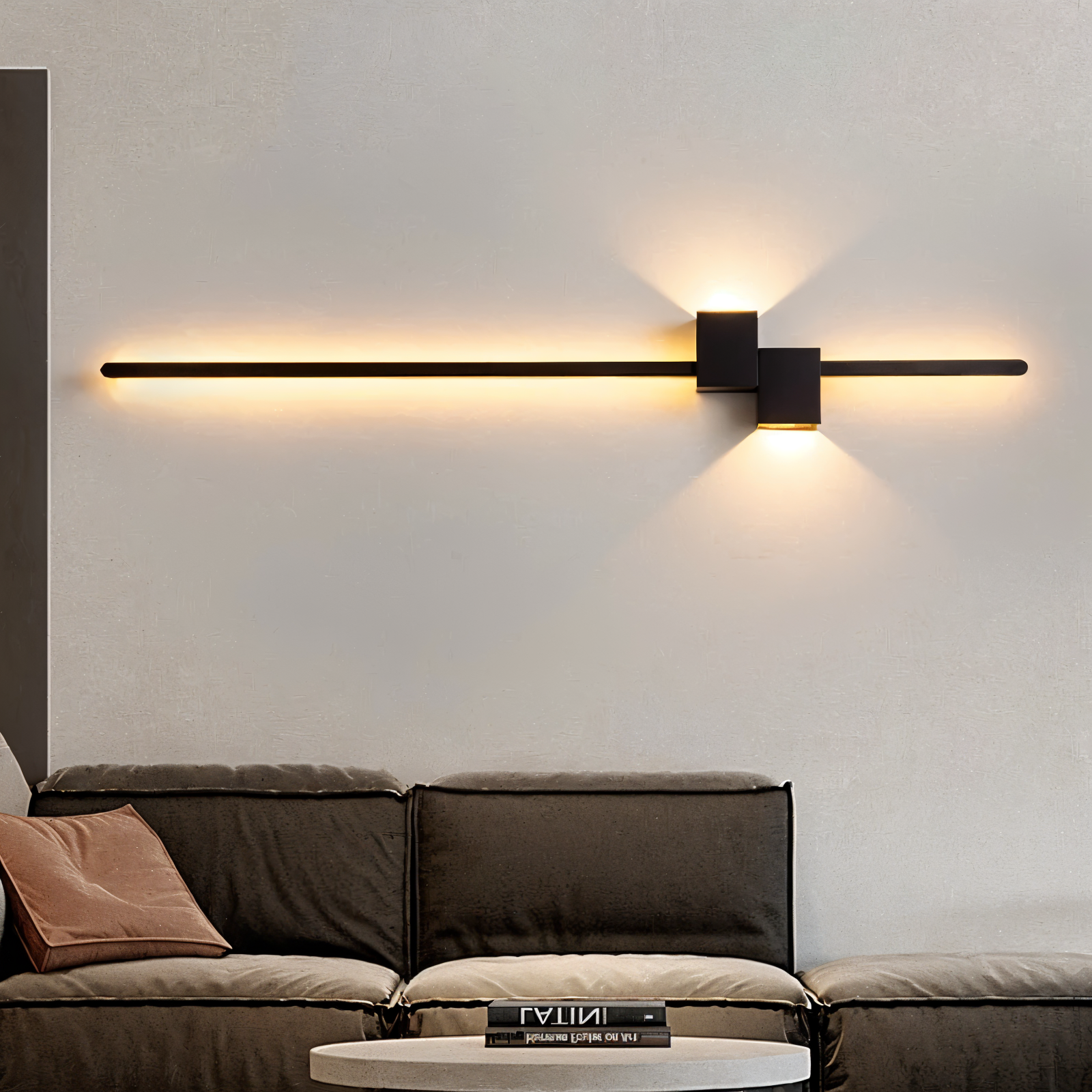 Metallisk LED væglampe – lineært minimalistisk design med indirekte lys