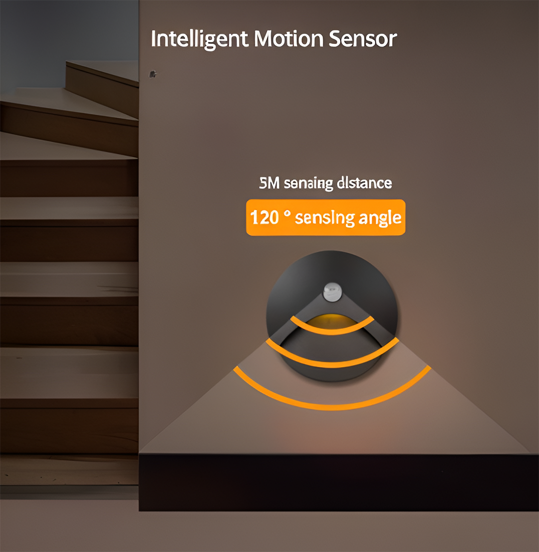 Aluminium LED væglampe til trappe – bevægelsessensor og IP65