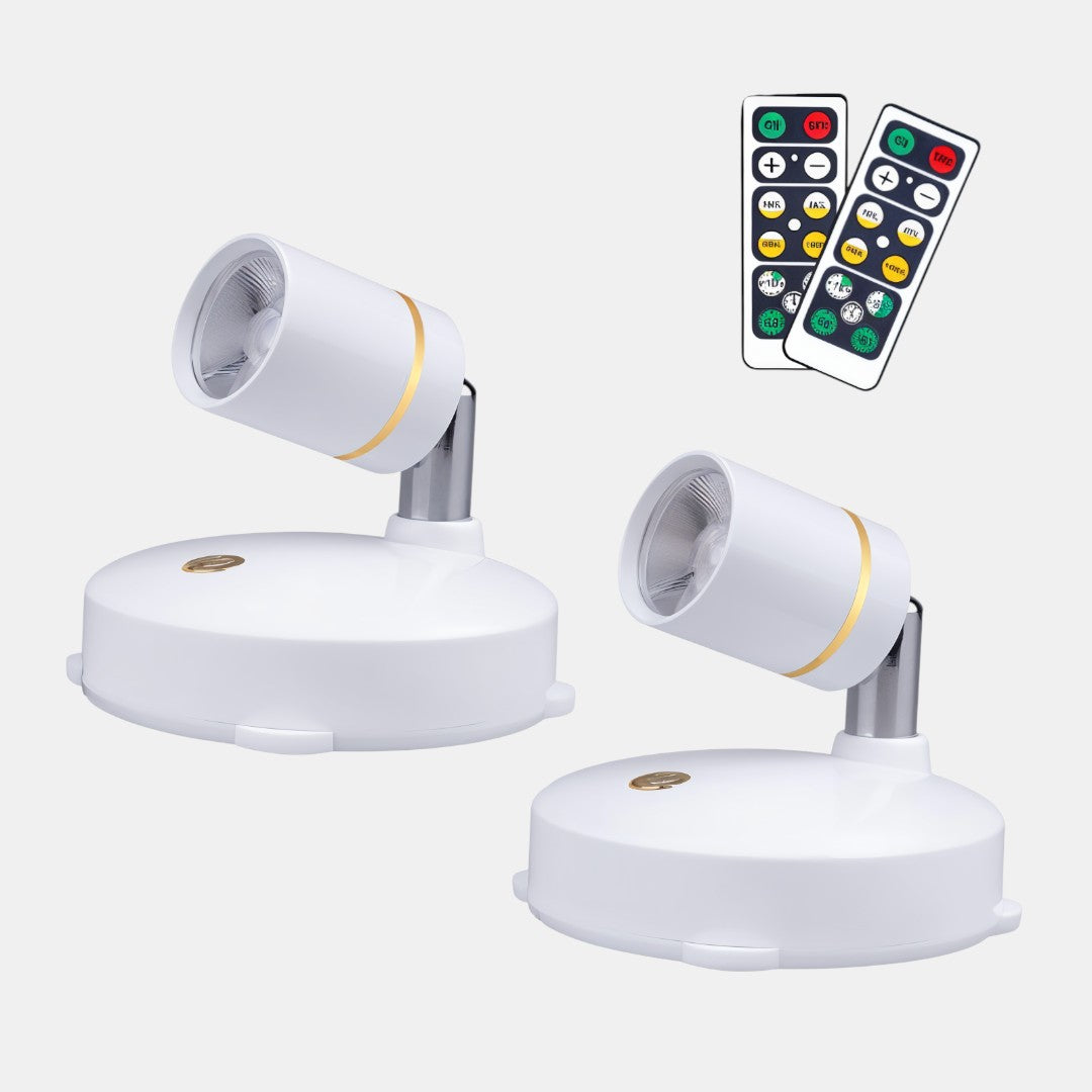 Trådløs LED spotlampe – dæmpbar accentbelysning med fjernbetjening