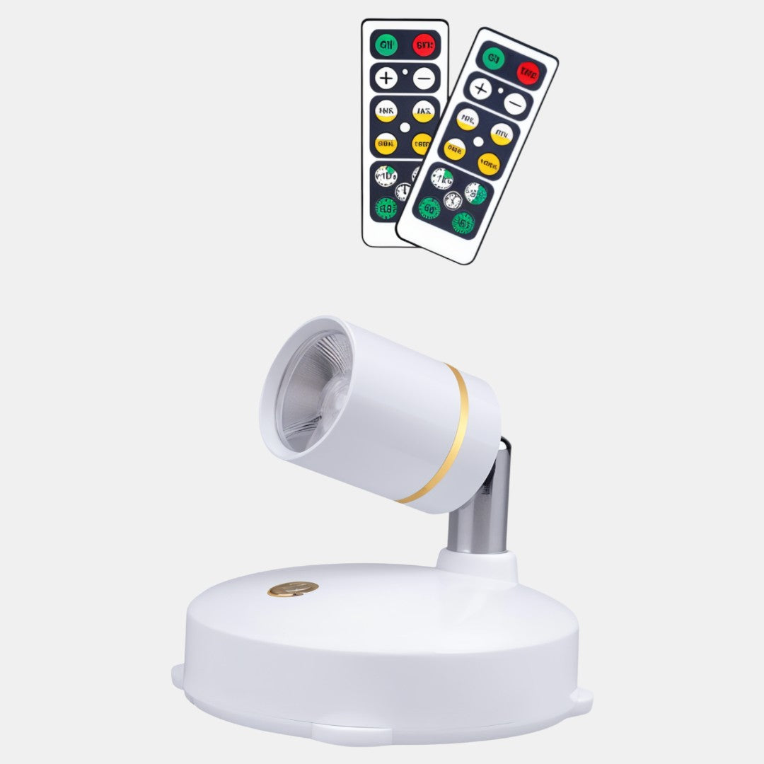 Trådløs LED spotlampe – dæmpbar accentbelysning med fjernbetjening