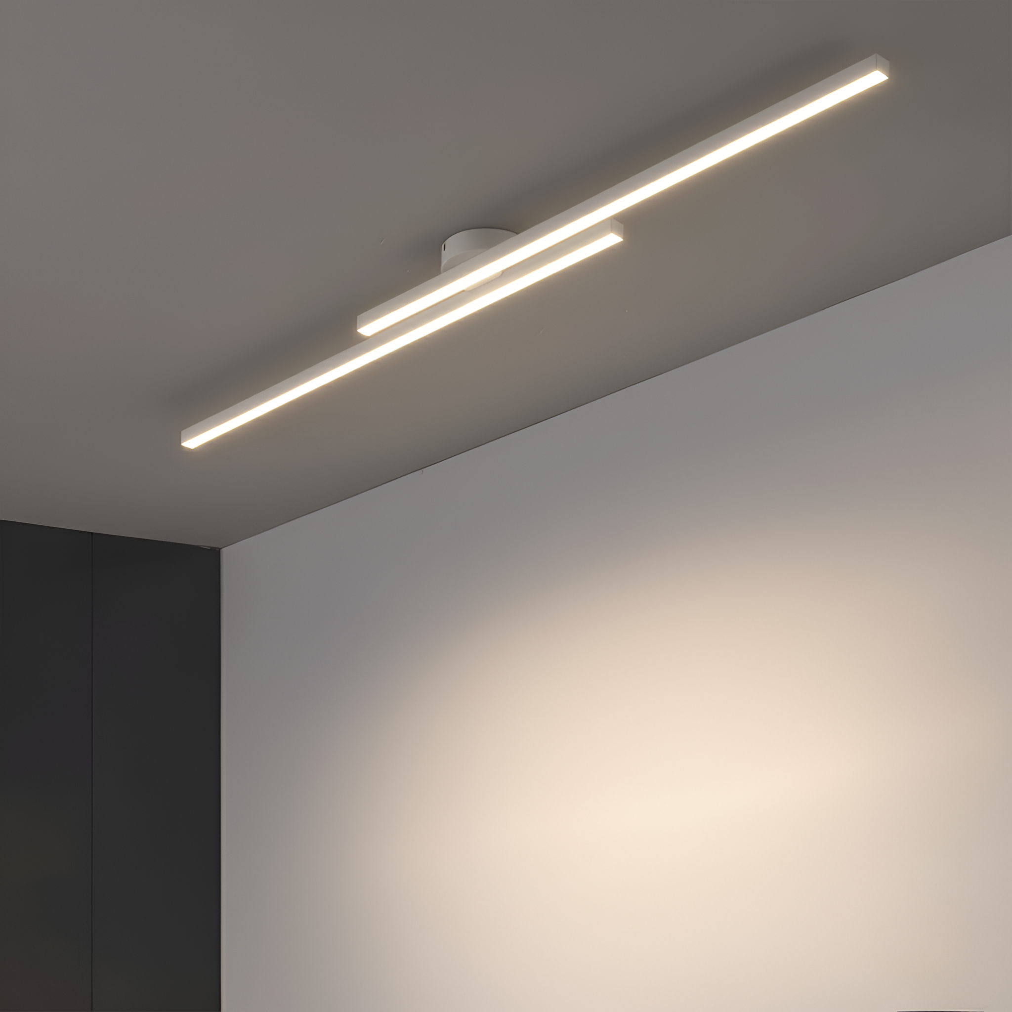 Aluminium LED loftlampe (semi-flush) – slankt lineært dæmpbart design