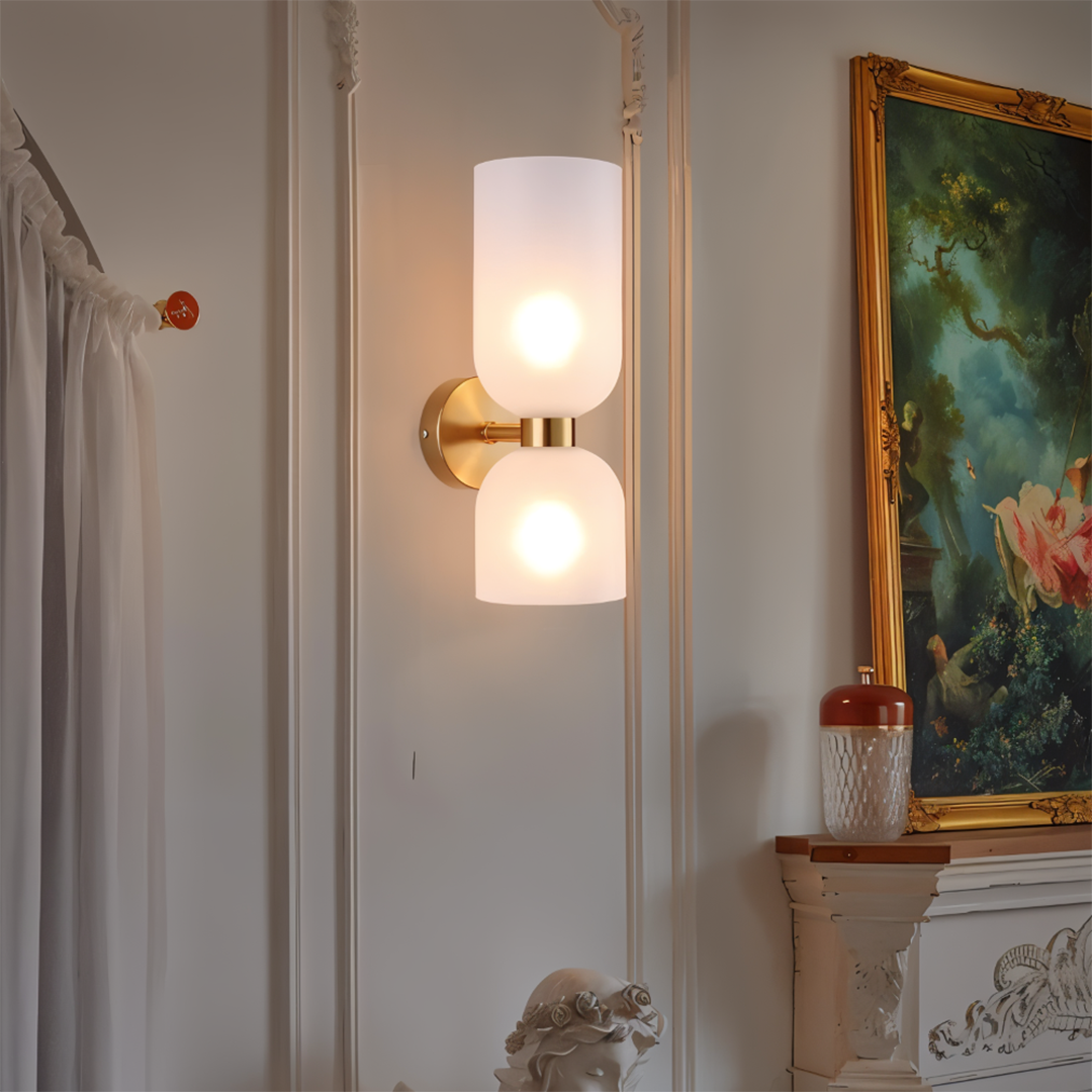 Skandinavisk up & down væglampe i glas