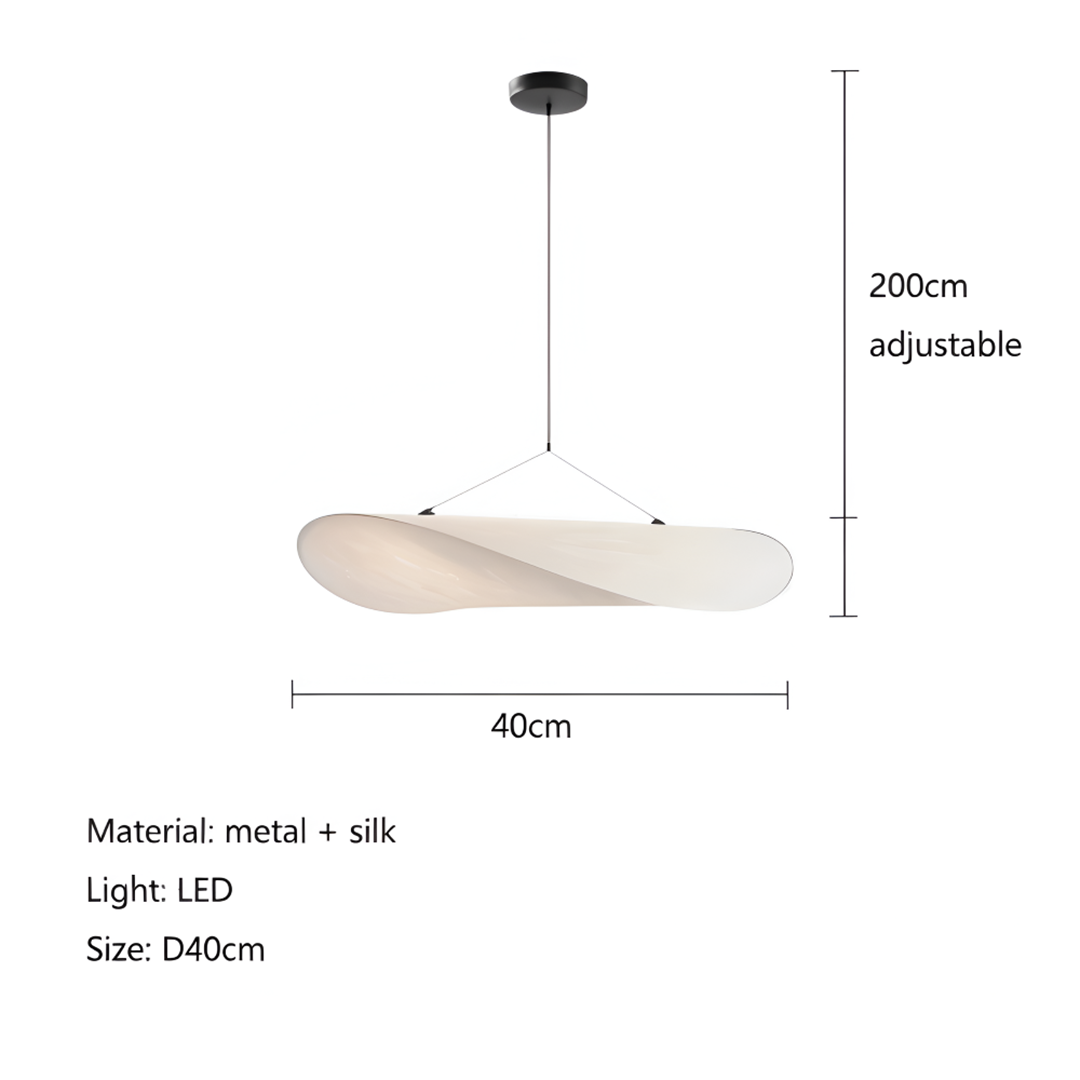 Stof LED pendellampe – organisk skulpturelt design