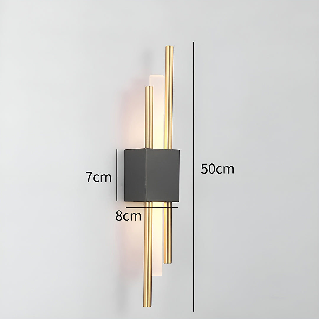 Sort Og Guld LED Væglampe I Luksuriøst Moderne Design