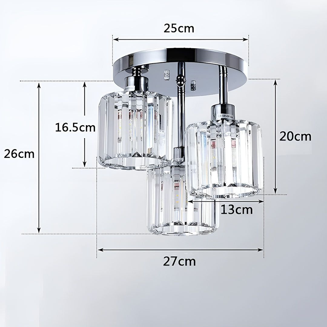 Krystal Halvindbygget Loftlampe I Moderne Design