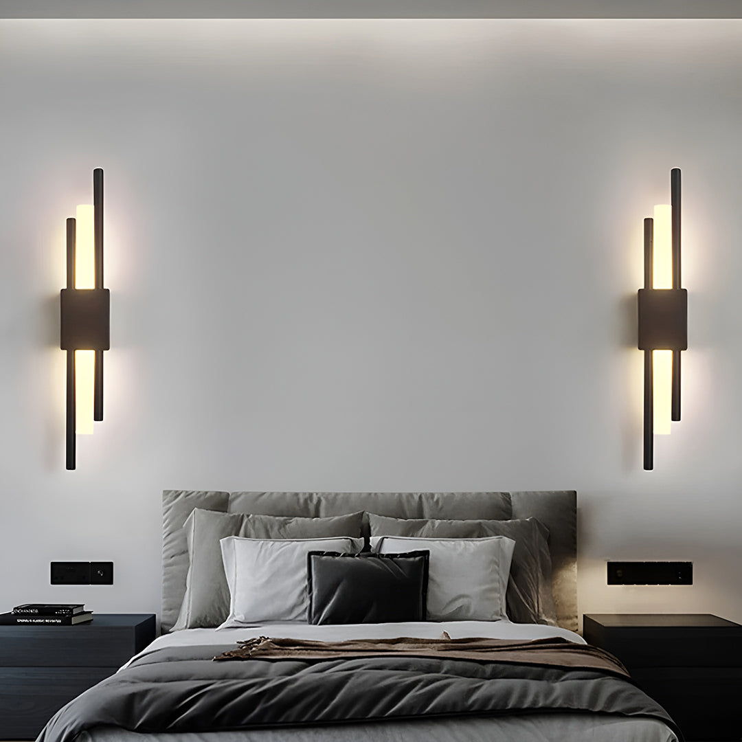 Sort Og Guld LED Væglampe I Luksuriøst Moderne Design