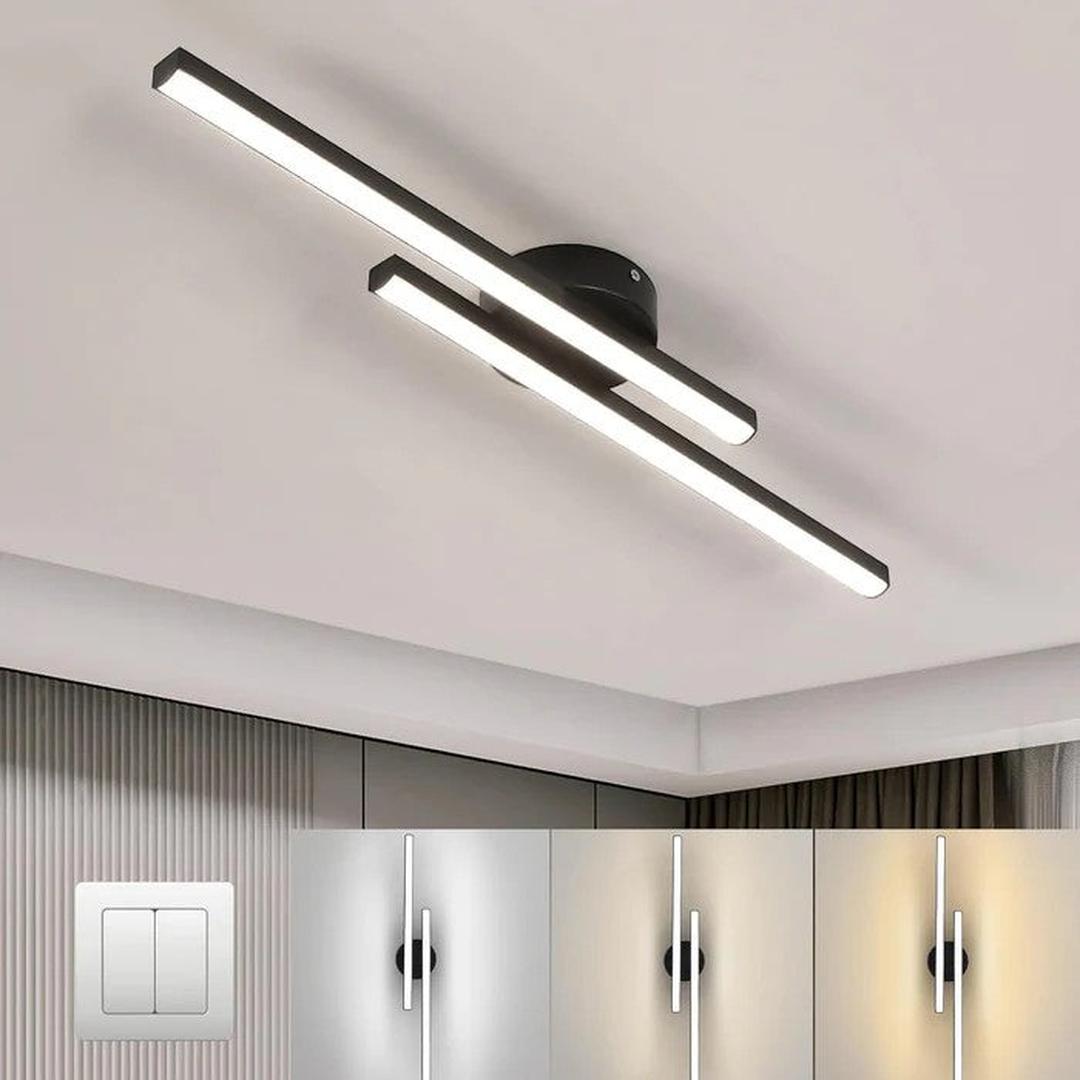 Moderne loftlampe i aluminium med integreret LED-belysning