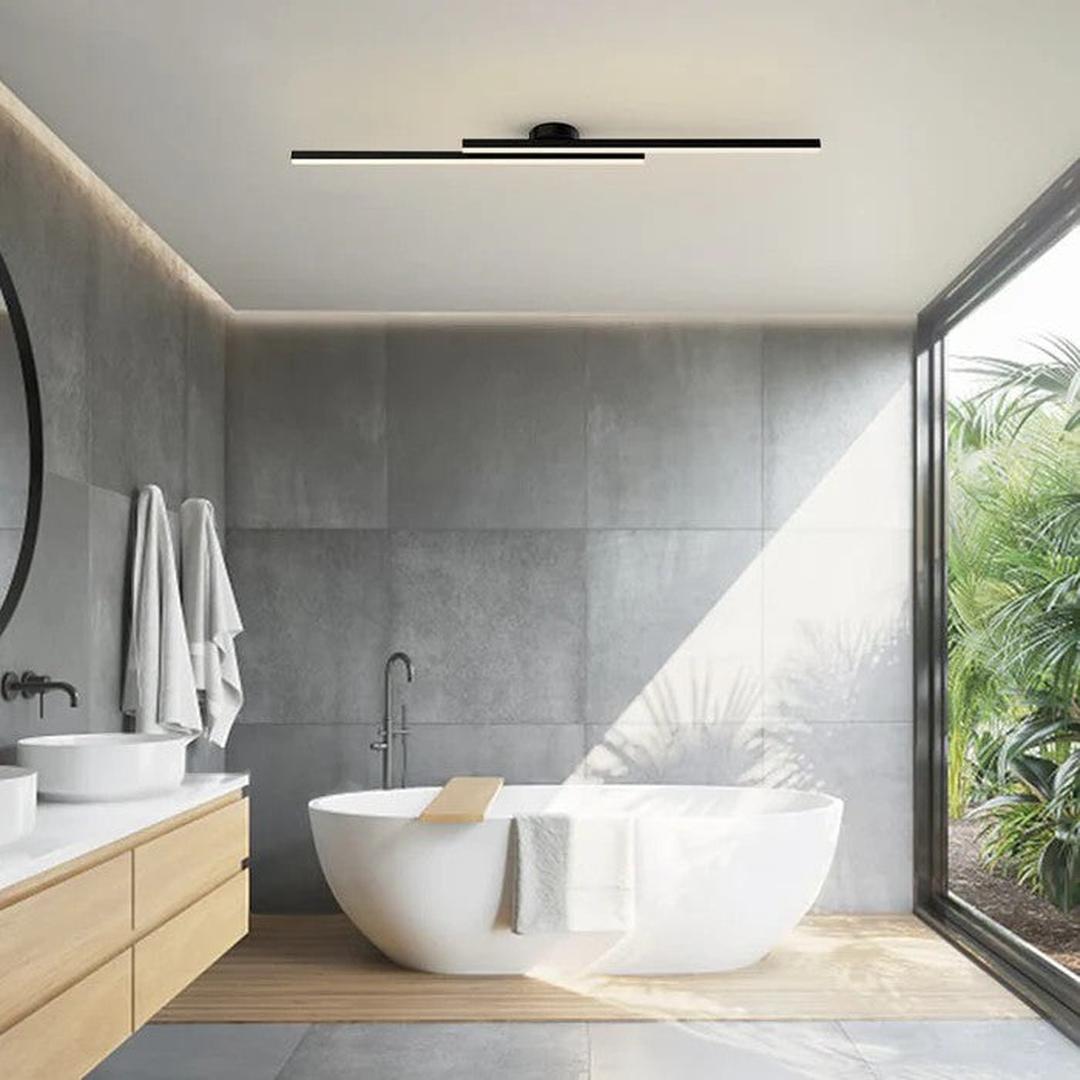 Moderne loftlampe i aluminium med integreret LED-belysning