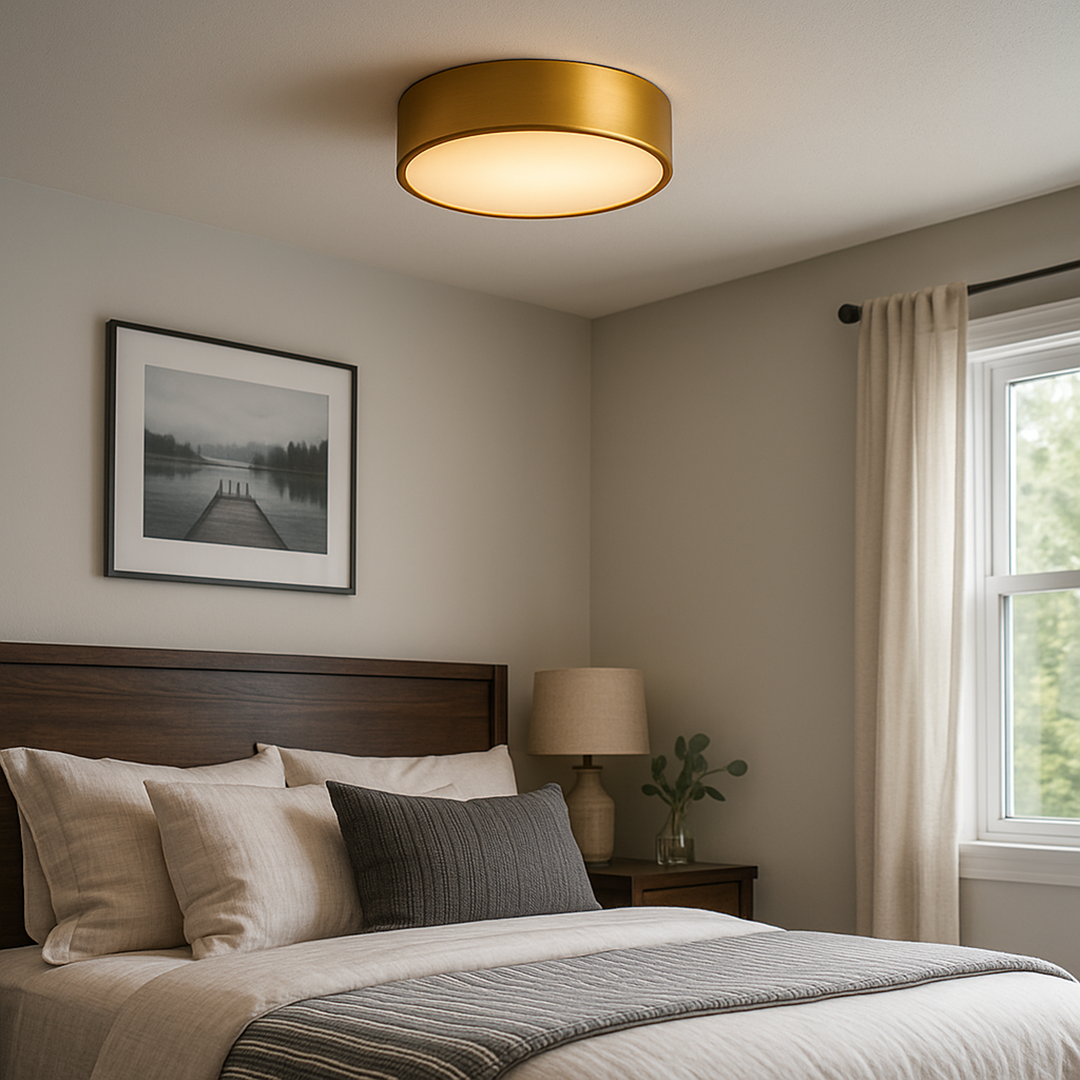 Plafondlamp in mat goud