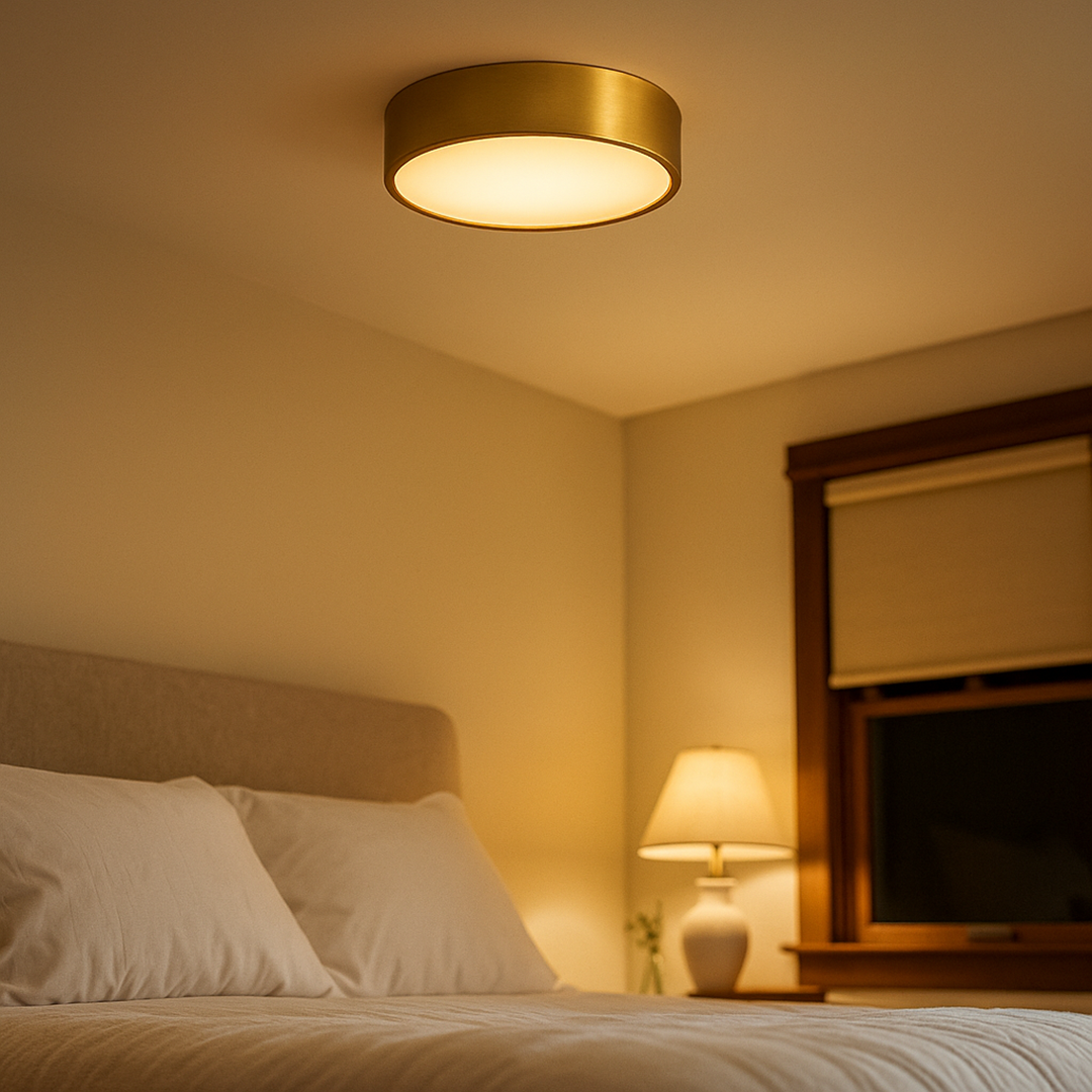 Plafondlamp in mat goud