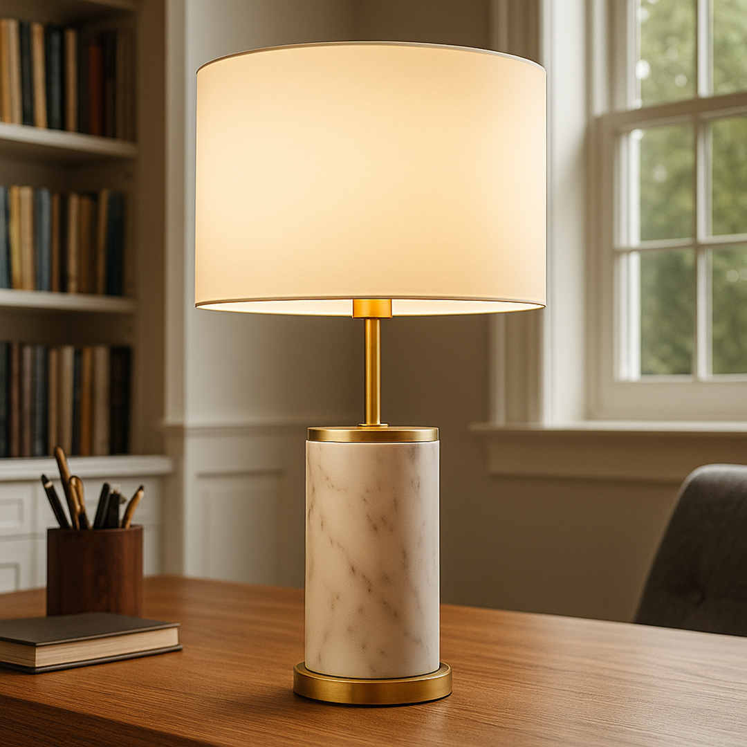 Tafellamp met marmeren basis