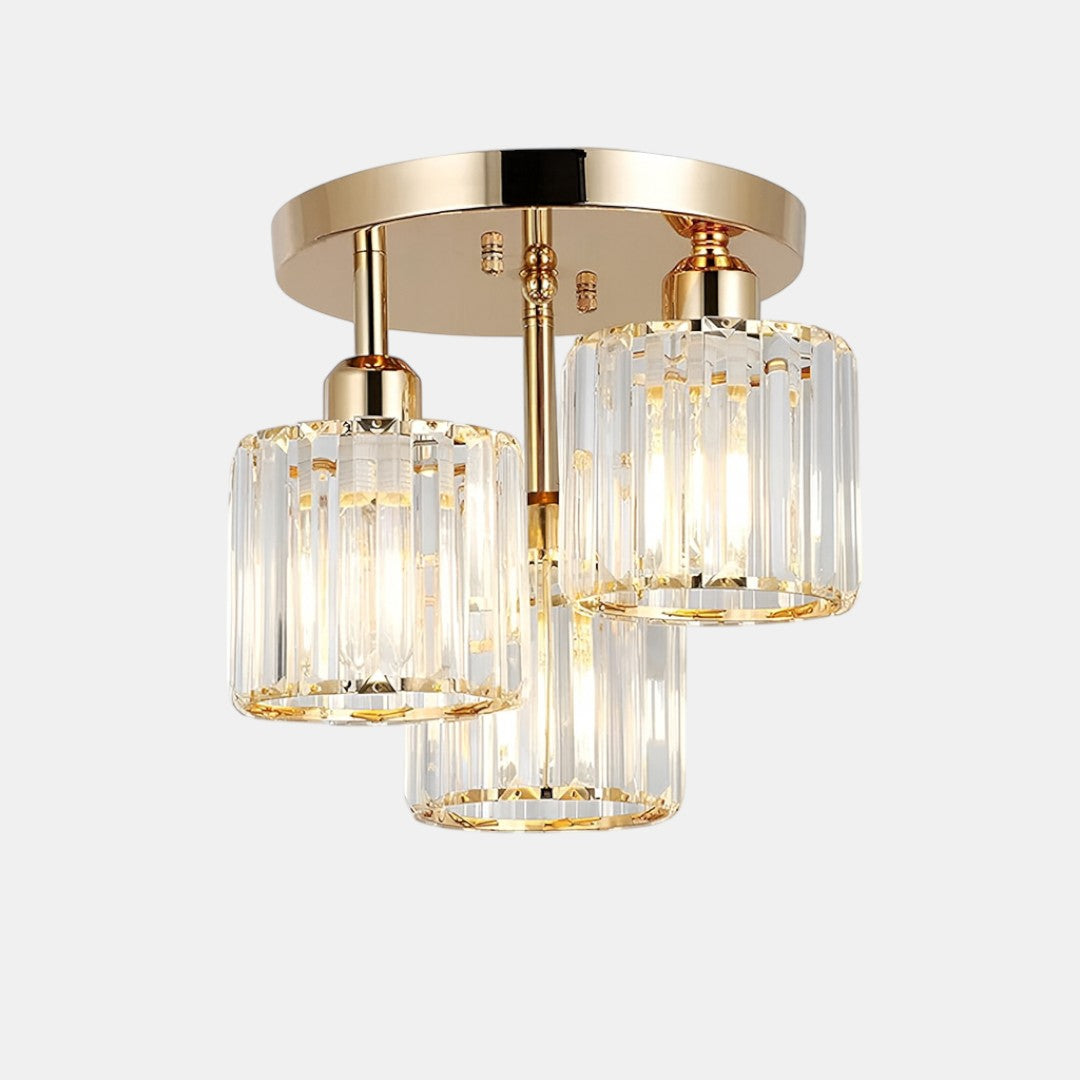 Krystal Halvindbygget Loftlampe I Moderne Design