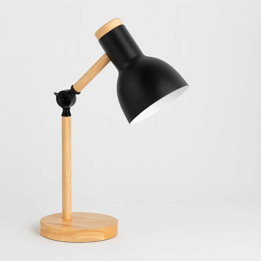 Træ LED Bordlampe I Skandinavisk Indretningsdesign