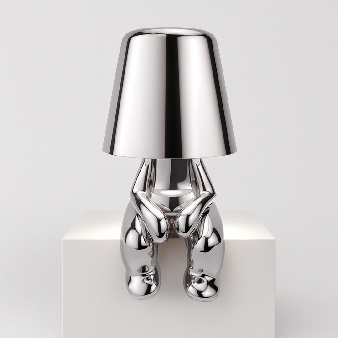 Metallisk LED bordlampe – varmt dæmpbart lys med skulpturelt design