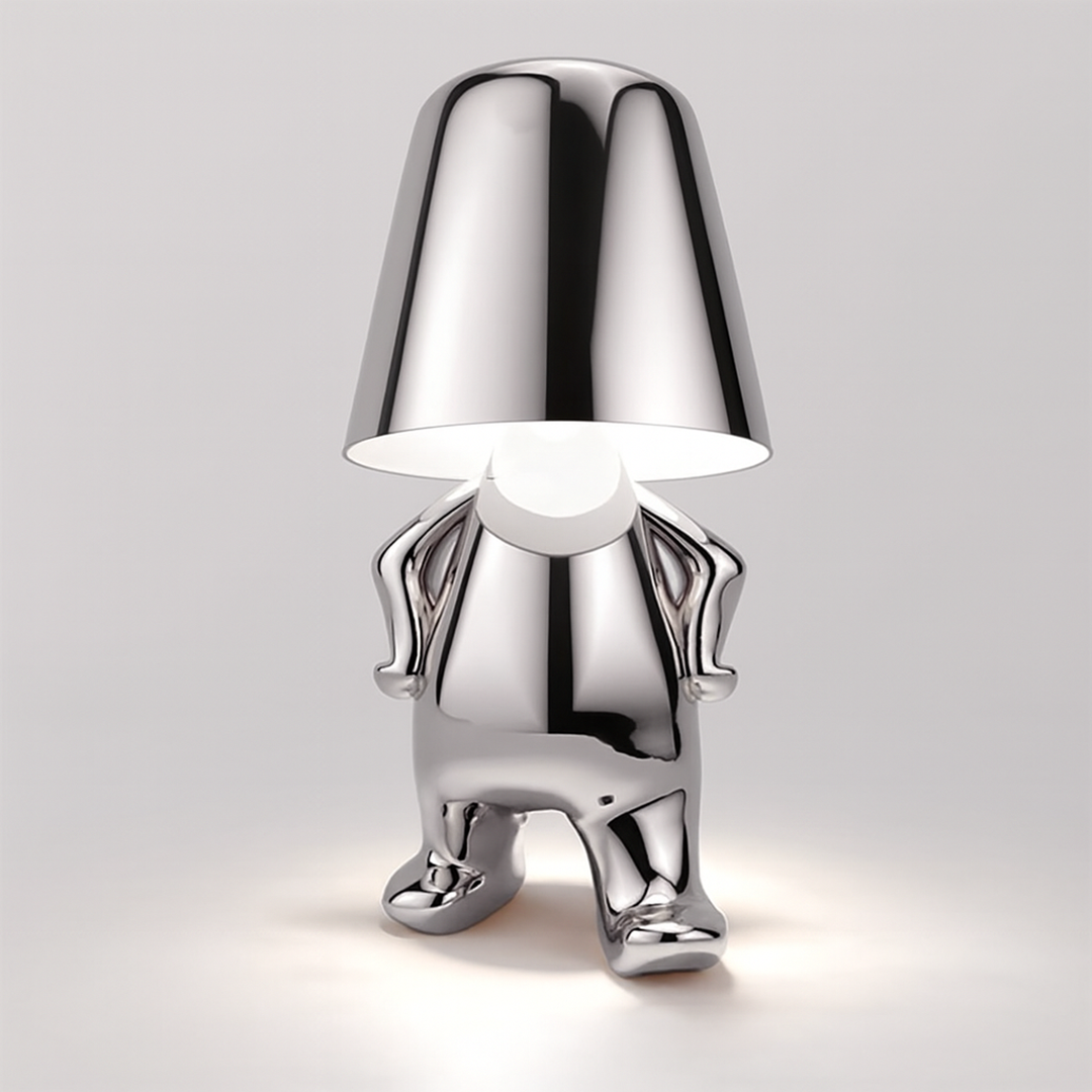 Metallisk LED bordlampe – varmt dæmpbart lys med skulpturelt design