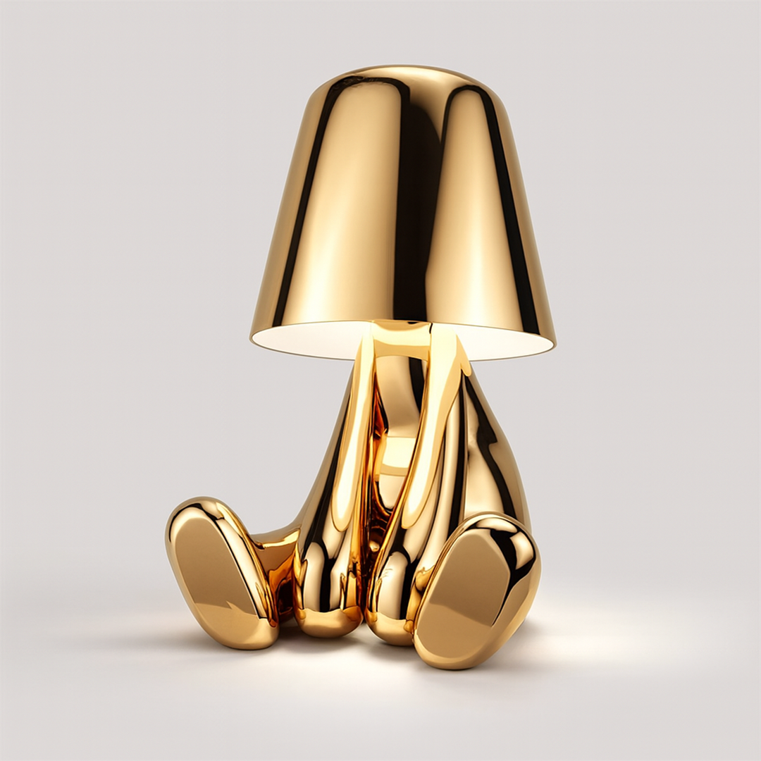 Metallisk LED bordlampe – varmt dæmpbart lys med skulpturelt design