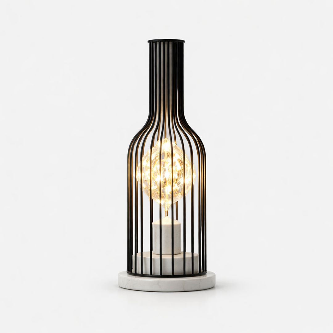 Trådløs LED bordlampe i stål – varmt dæmpbart stemningslys