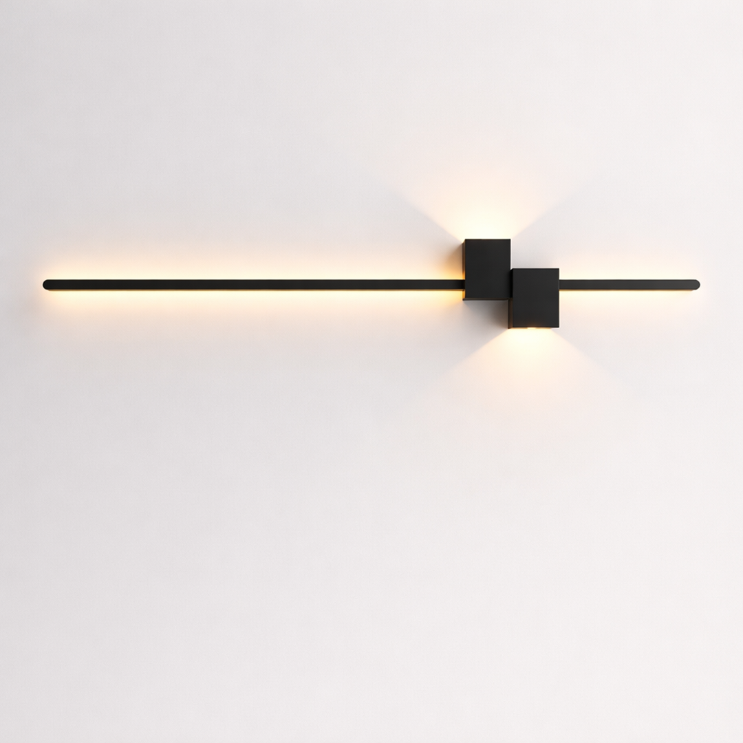Metallisk LED væglampe – lineært minimalistisk design med indirekte lys