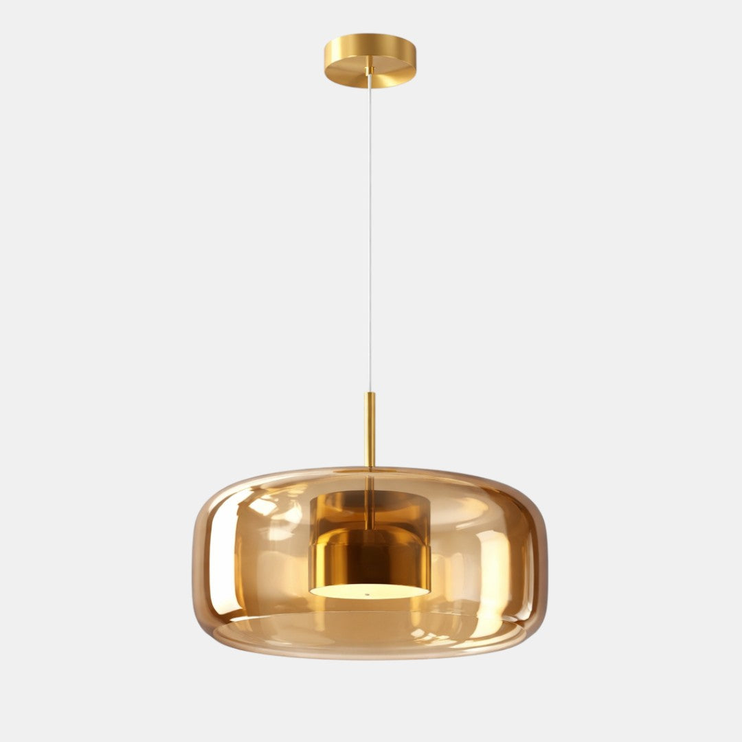 Moderne pendellampe med glaskuppel