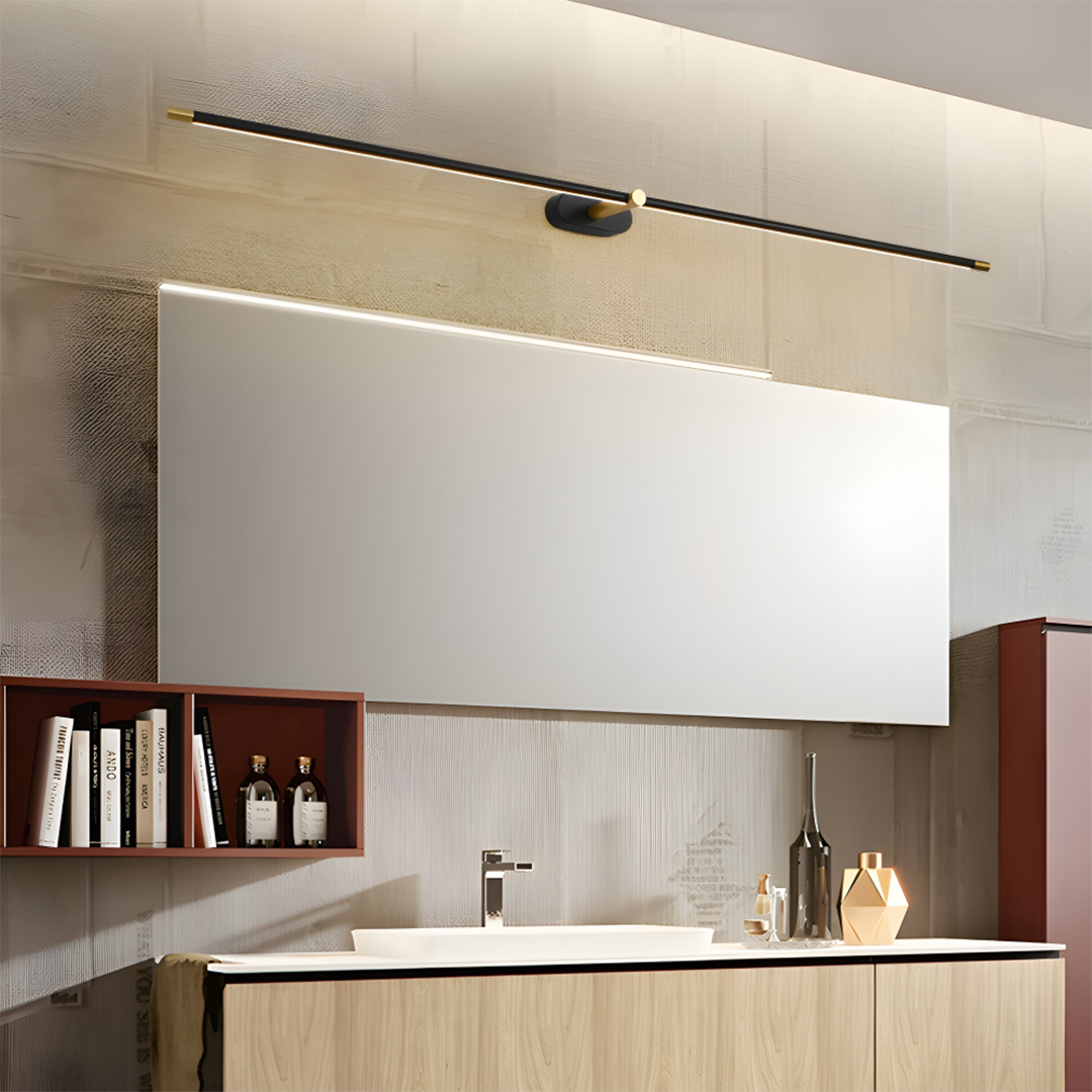 Slank LED væglampe – minimalistisk metaldesign i guld eller sort