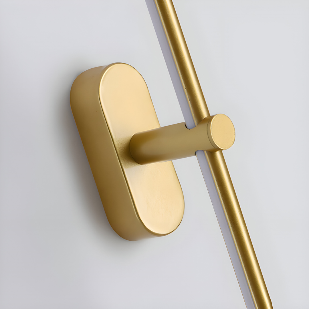Slank LED væglampe – minimalistisk metaldesign i guld eller sort