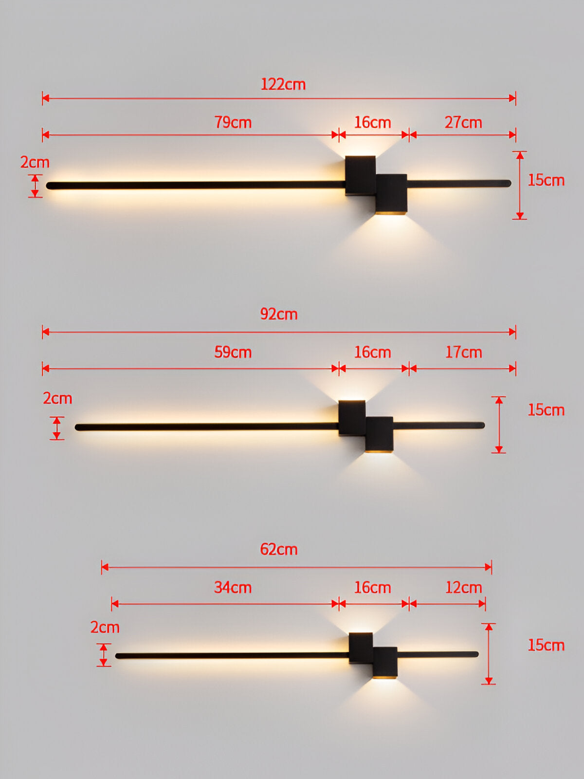 Metallisk LED væglampe – lineært minimalistisk design med indirekte lys