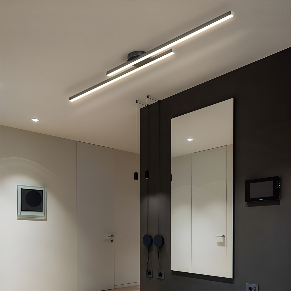 Aluminium LED loftlampe (semi-flush) – slankt lineært dæmpbart design