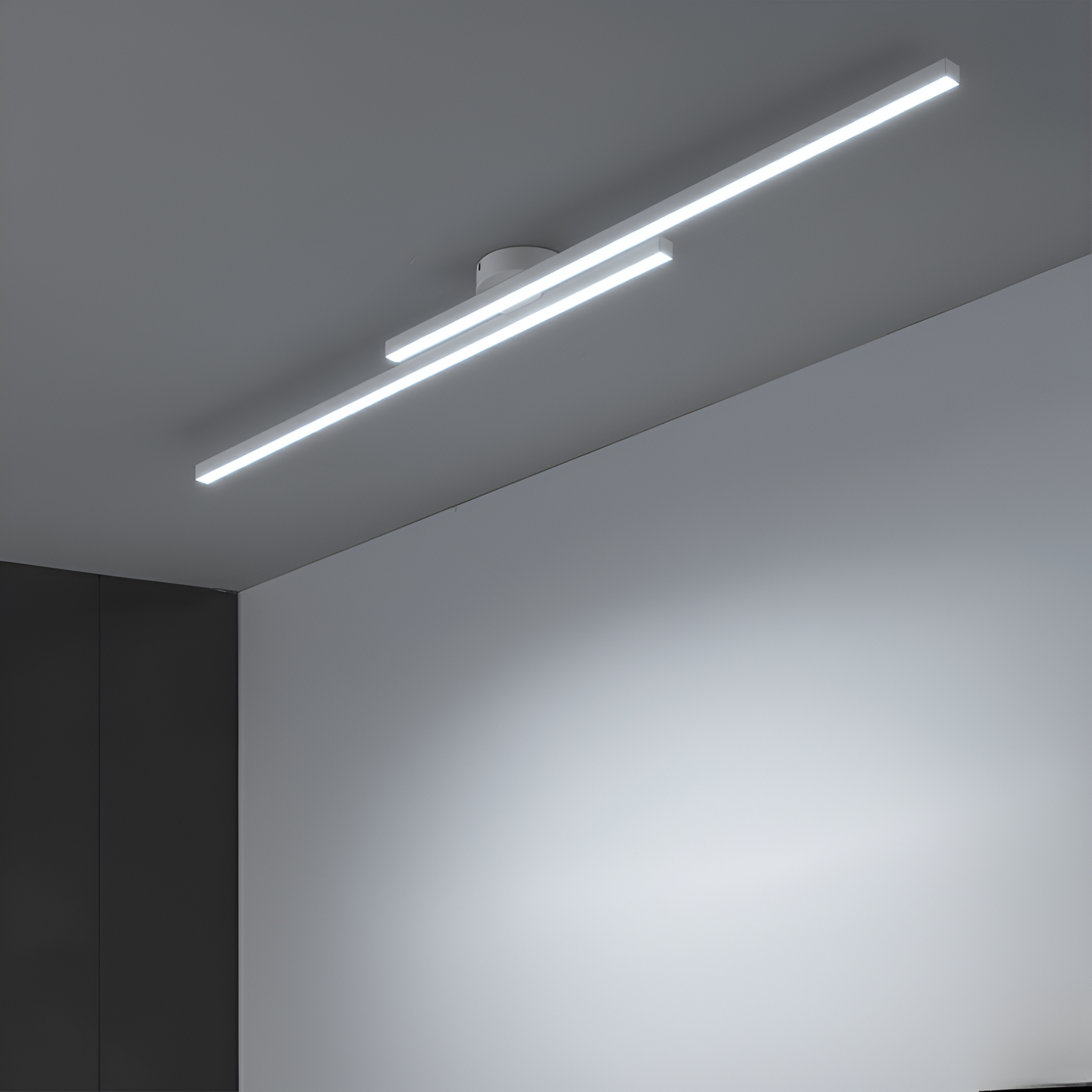 Aluminium LED loftlampe (semi-flush) – slankt lineært dæmpbart design