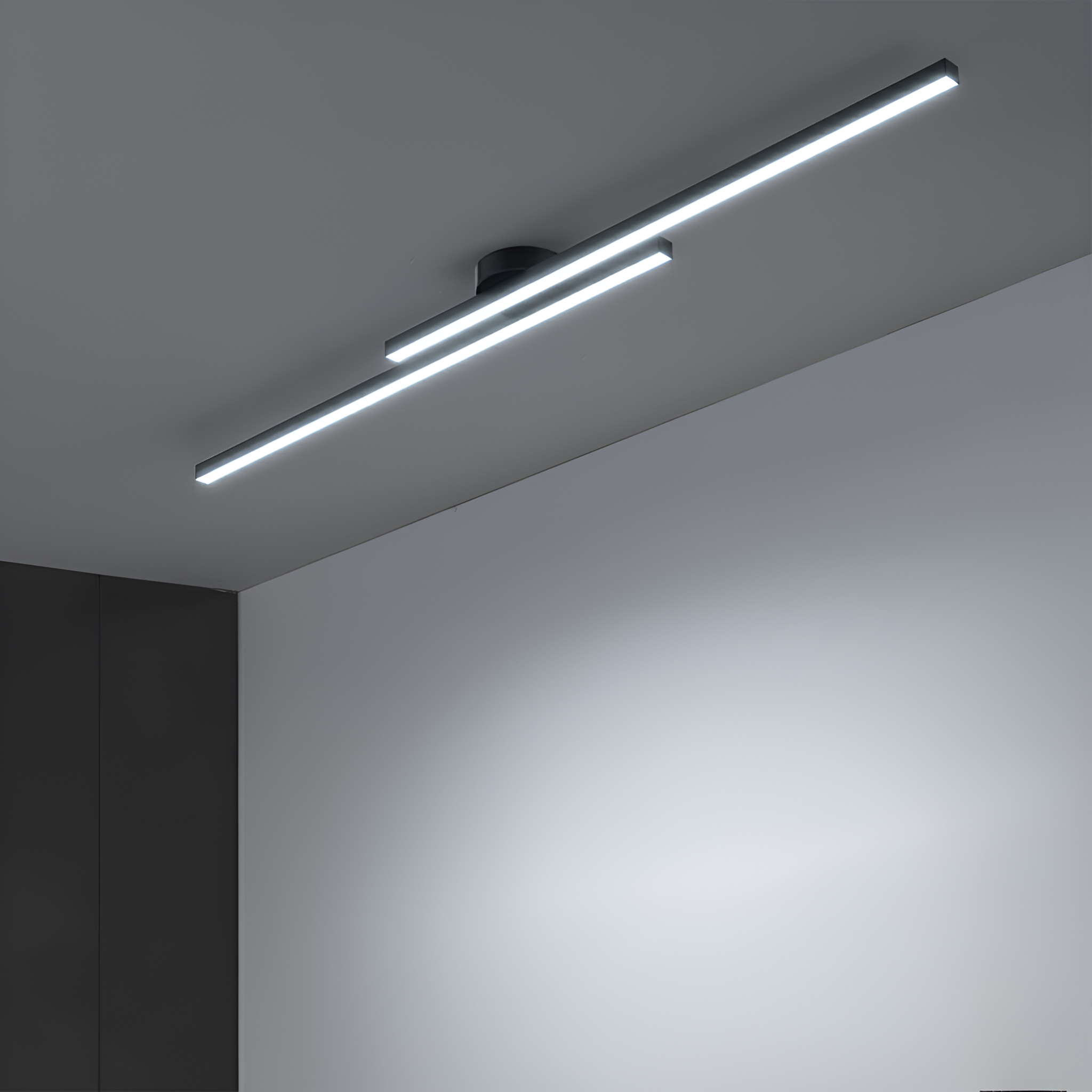 Aluminium LED loftlampe (semi-flush) – slankt lineært dæmpbart design