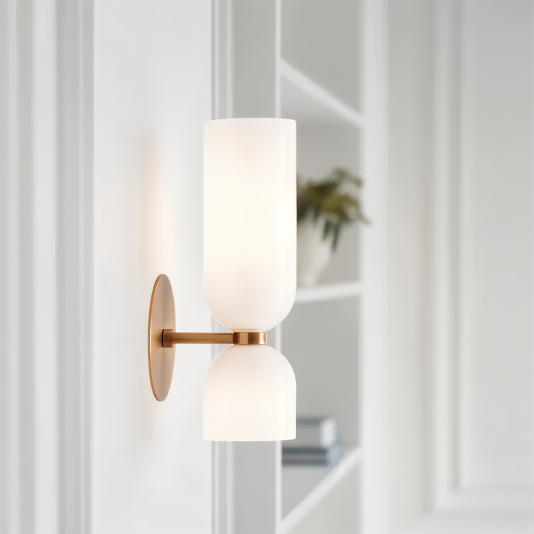 Skandinavisk up & down væglampe i glas