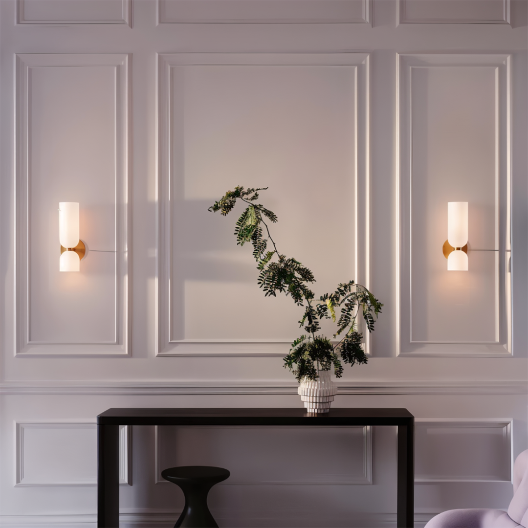 Skandinavisk up & down væglampe i glas