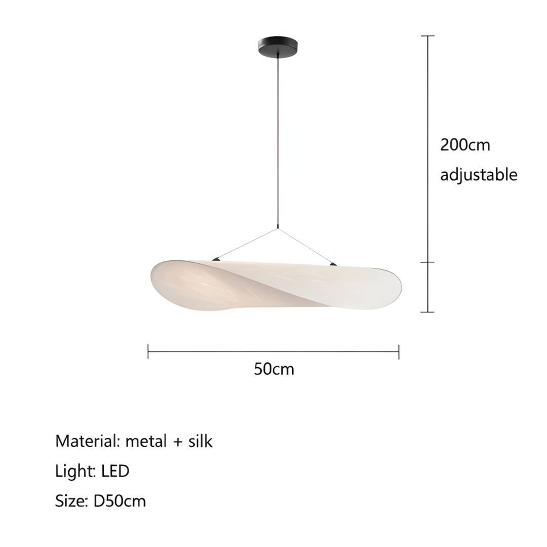 Stof LED pendellampe – organisk skulpturelt design