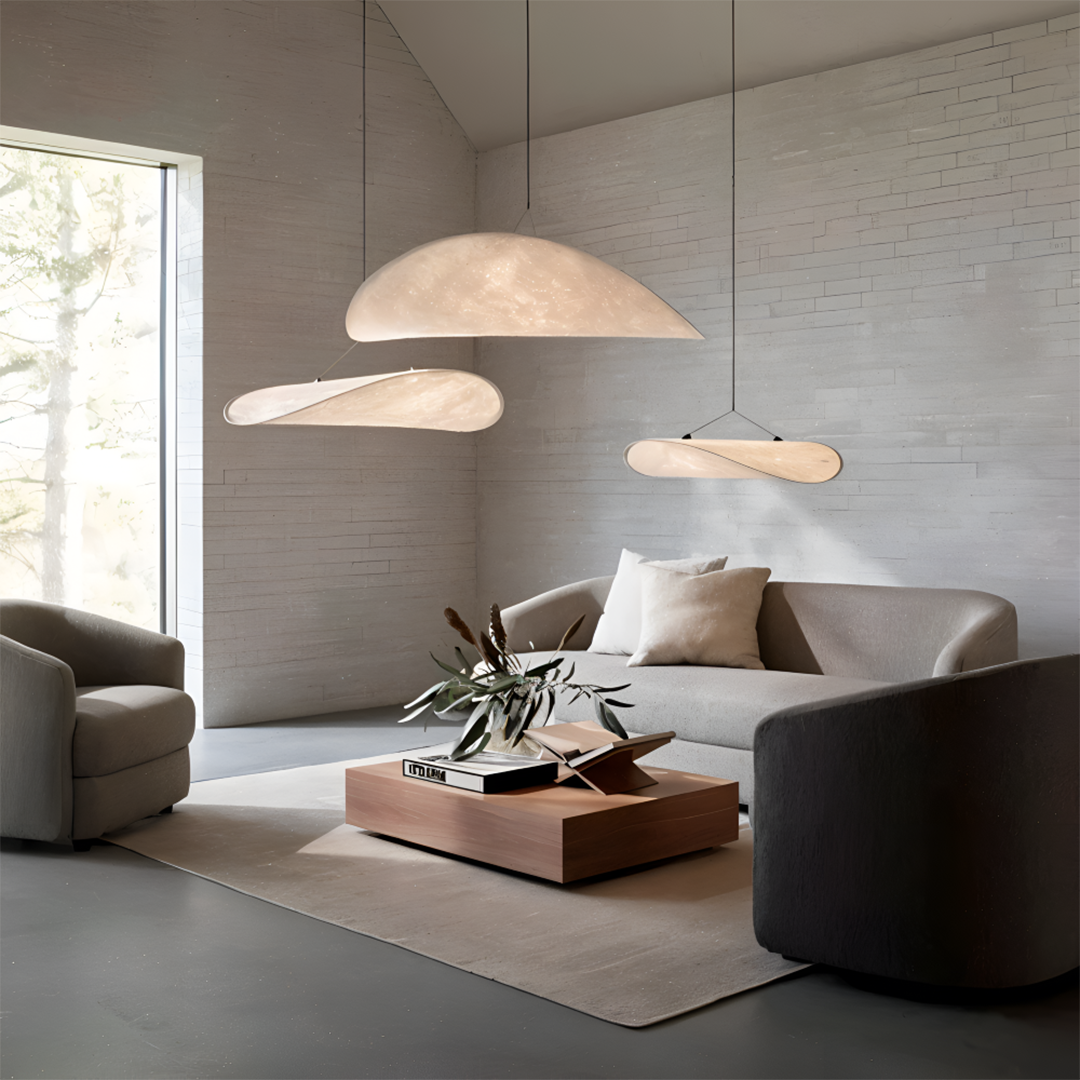 Stof LED pendellampe – organisk skulpturelt design