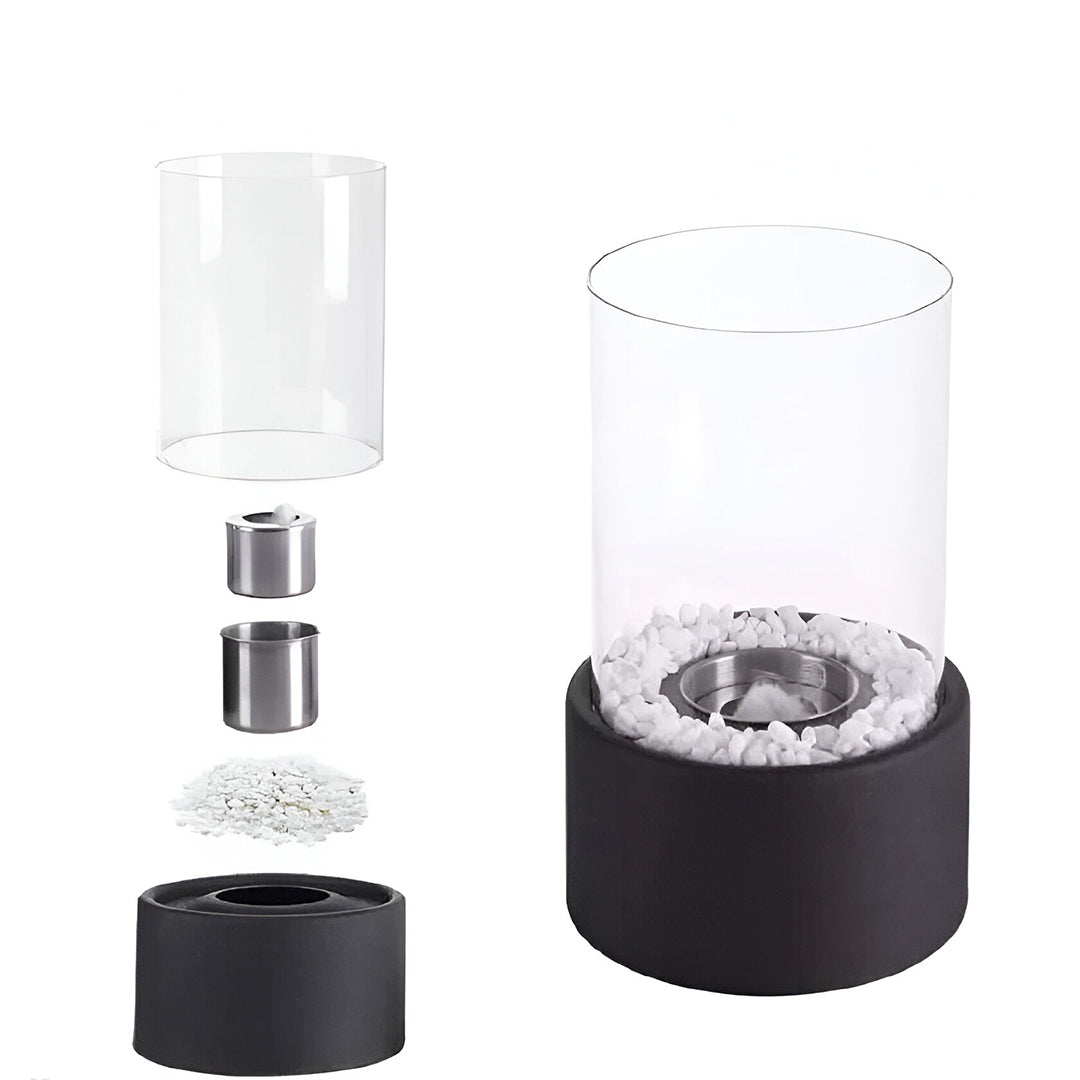 Metallisk bioethanol bordpejs – røgfri flamme til inde og ude