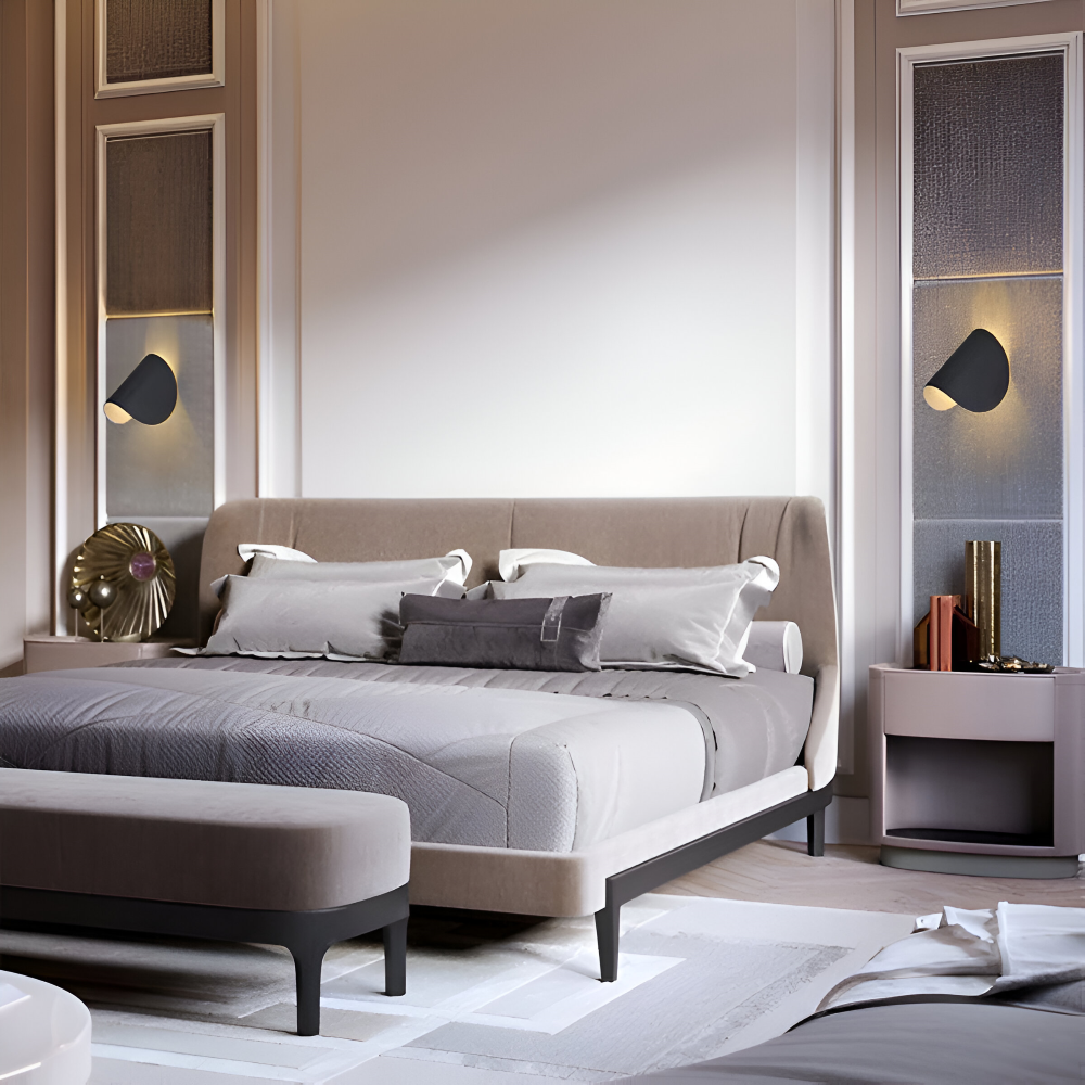 Metallisk LED væglampe – drejbar cylindrisk design med varmt hvidt lys