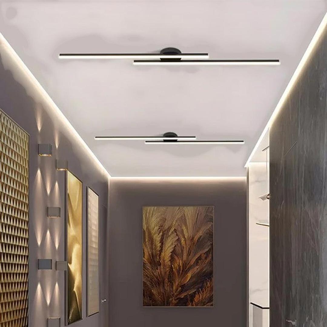 Moderne loftlampe i aluminium med integreret LED-belysning