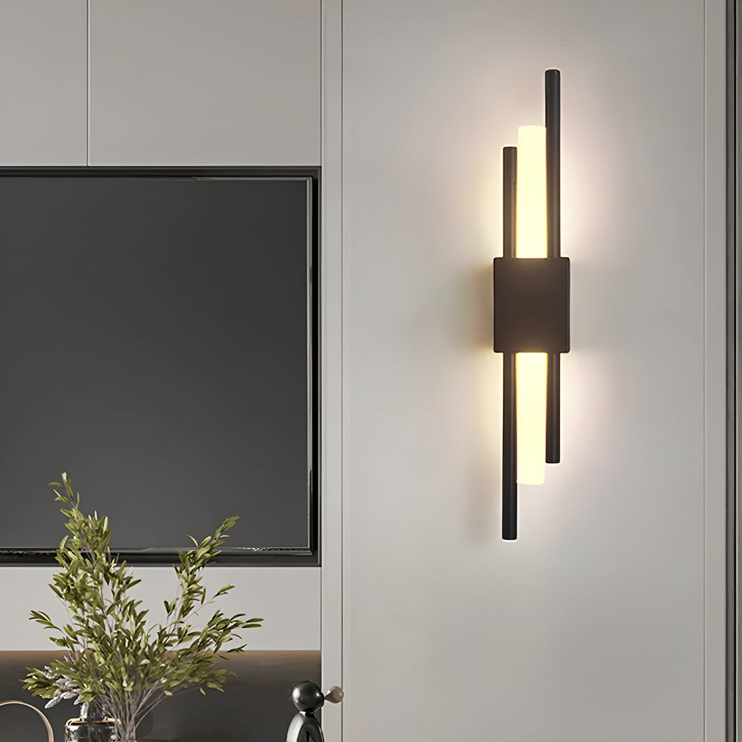 Sort Og Guld LED Væglampe I Luksuriøst Moderne Design