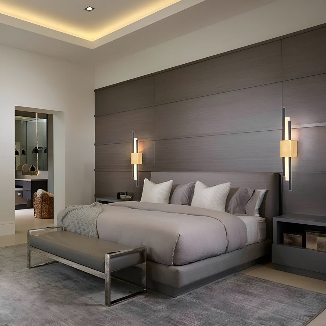 Sort Og Guld LED Væglampe I Luksuriøst Moderne Design